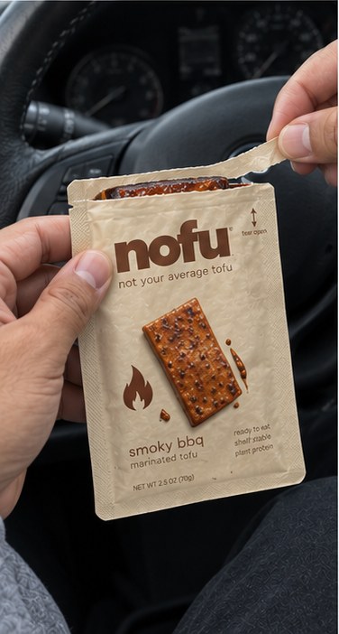 Tearing the notch open with one hand